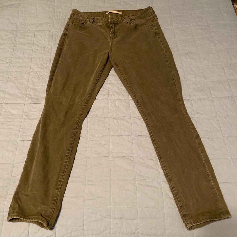 Vince Crop Skinny Ankle Jeans in Olive